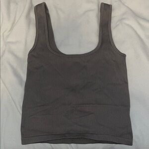 Brown/Gray Ribbed Tank Top
